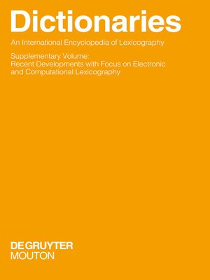 cover image of Dictionaries. an International Encyclopedia of Lexicography